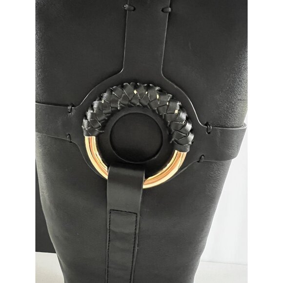SEE BY CHLOE 45MM HANA LEATHER TALL BOOTS IN BLACK SIZE 38 - Picture 4 of 12